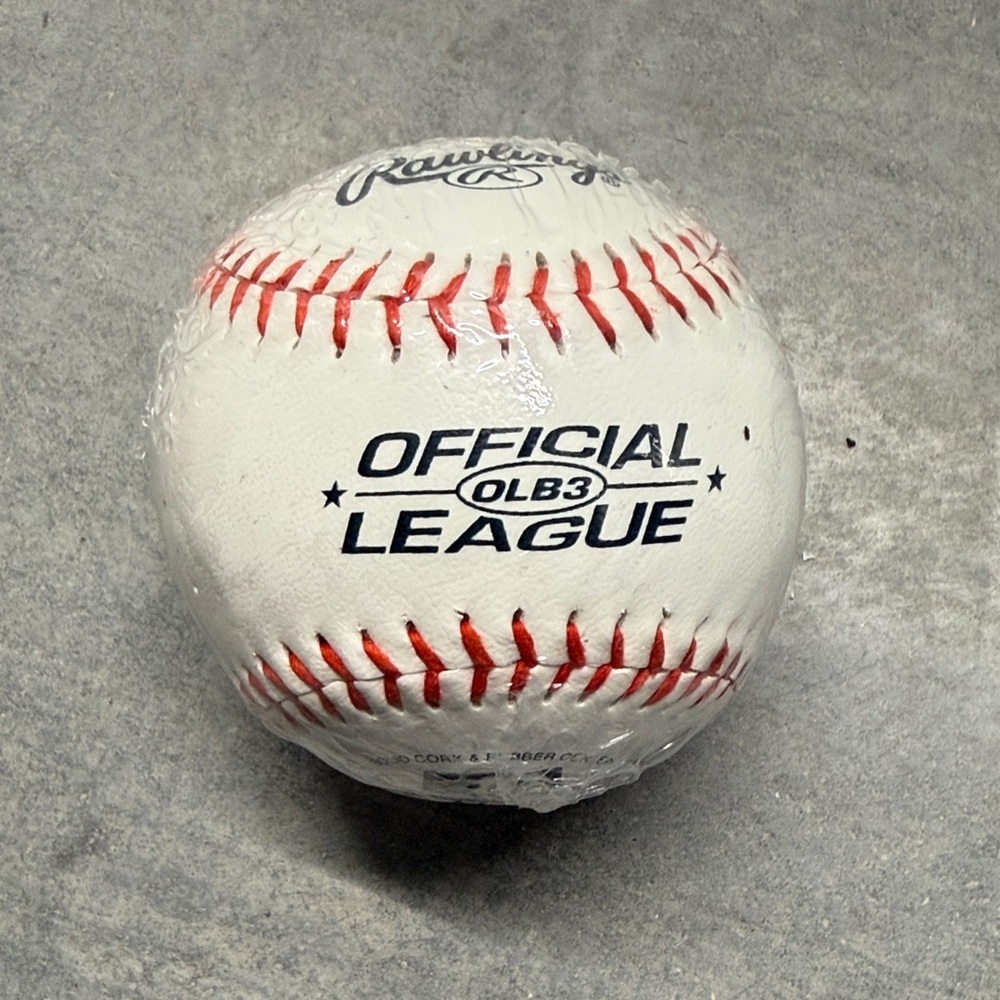 Rawlings White Baseball with Red Stitching official league recreational New